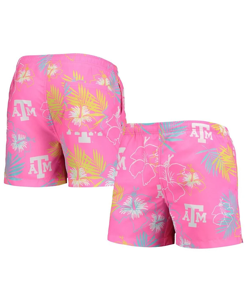 Men's Foco Pink Texas A&M Aggies Neon Floral Swim Trunks