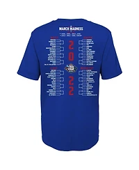 Boys and Girls Preschool Royal Kansas Jayhawks 2022 Ncaa Men's Basketball National Champions Bracket T-shirt