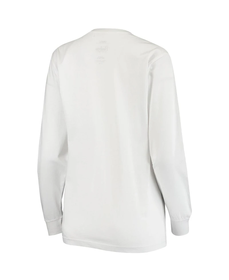 Women's Pressbox White Oklahoma Sooners Big Block Whiteout Long Sleeve T-shirt