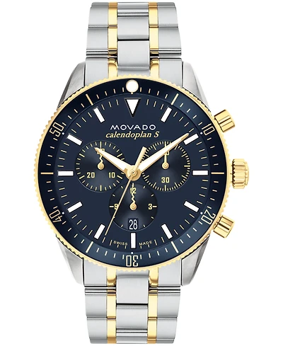 Movado Men's Heritage Two Tone Stainless Steel Bracelet Watch 42mm