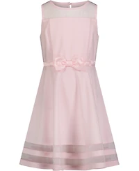 Calvin Klein Big Girls Illusion Mesh Bow Front Dress