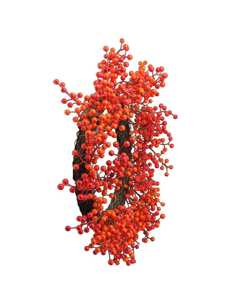 Artificial Berry Artificial Thanksgiving Wreath Unlit, 18"
