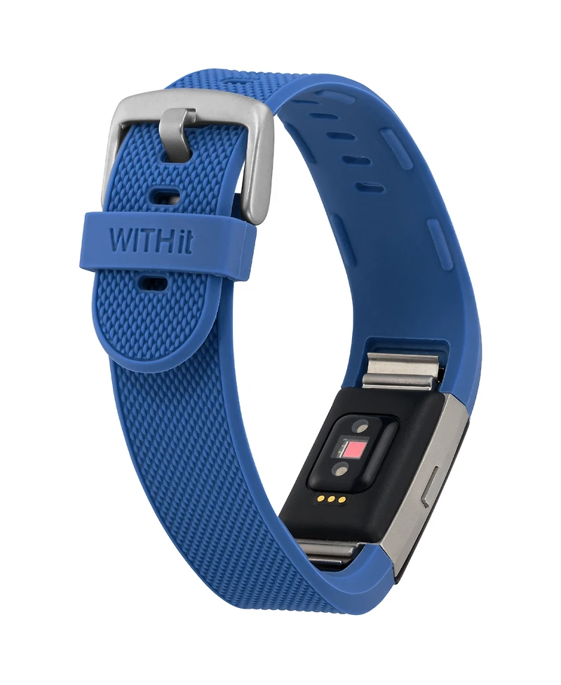 WITHit Blue Silicone Woven Band designed for Fitbit Charge 2