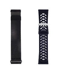 WITHit Stainless Steel Mesh Band and Silicone Sport Band 2-Pack designed for the Fitbit Versa, Versa 2 and Versa Lite