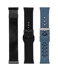 WITHit Stainless Steel Mesh Band and Silicone Band 3-Pack designed for the Fitbit Versa 3 & 4 and Sense & Sense 2
