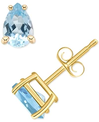 Aquamarine Pear Stud Earrings (3/4 ct. t.w.) 14k Gold