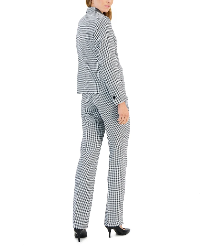 Anne Klein Women's Mini Houndstooth Two-Button Jacket & Flare-Leg Pants Pencil Skirt