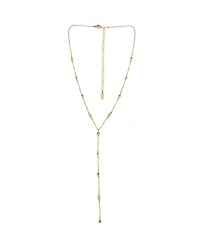 Ettika 18K Gold Plated Dainty Crystal Lariat Necklace