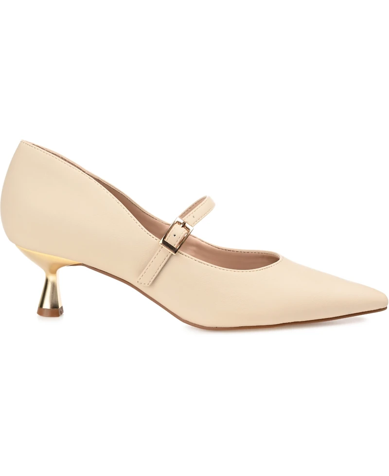 Journee Collection Women's Manza Pointed Toe Mary Jane Kitten Heel Pumps