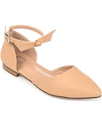 Journee Collection Women's Vielo Bow Ankle Strap Flats