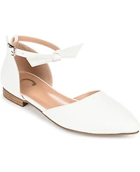 Journee Collection Women's Vielo Bow Ankle Strap Flats