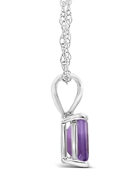 Amethyst (1-5/8 ct.t.w) Pendant Necklace in 14K White Gold