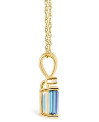 Aquamarine (7/8 ct. t.w.) and Diamond Accent Pendant Necklace 14K Yellow Gold or White