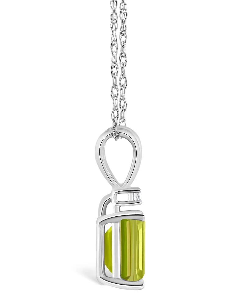 Peridot (1-1/10 ct. t.w.) and Diamond Accent Pendant Necklace 14K Yellow Gold or White