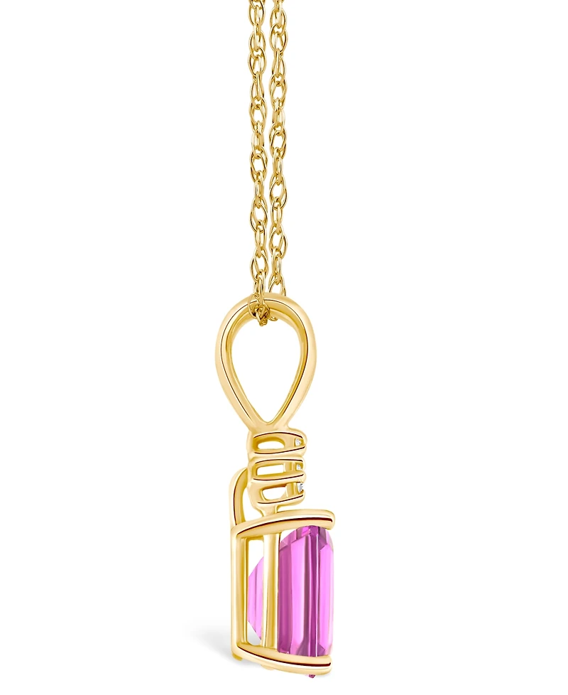 Pink Topaz (1-1/3 ct. t.w.) and Diamond Accent Pendant Necklace in 14K Yellow Gold or 14K White Gold