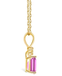Pink Topaz (1-1/3 ct. t.w.) and Diamond Accent Pendant Necklace in 14K Yellow Gold or 14K White Gold