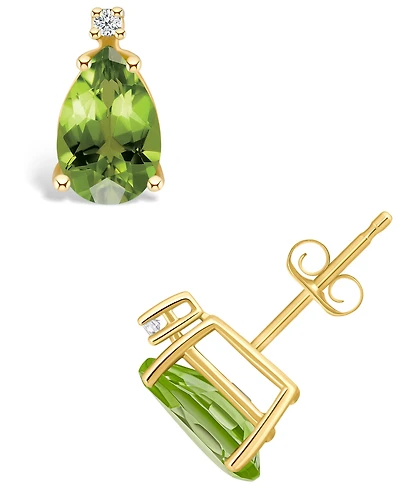 Peridot (2-5/8 ct. t.w.) and Diamond Accent Stud Earrings 14K Yellow Gold or White