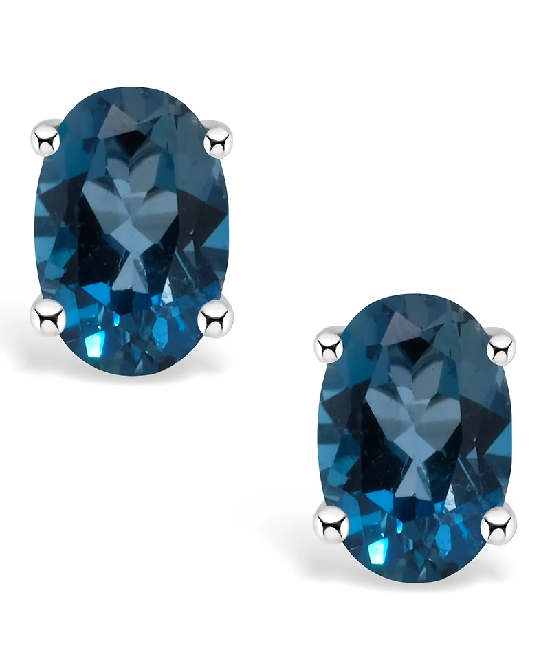 London Blue Topaz (1 ct. t.w.) Stud Earrings 14K Yellow Gold or White