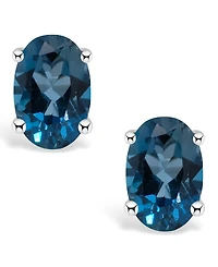 London Blue Topaz (1 ct. t.w.) Stud Earrings 14K Yellow Gold or White