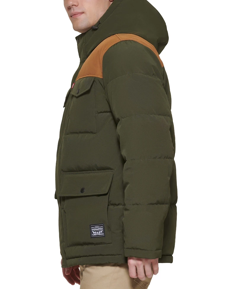 Levi's Men's Quilted Four Pocket Parka Hoody Jacket
