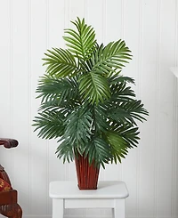 Nearly Natural Areca Palm w/ Bamboo Vase Silk Plant