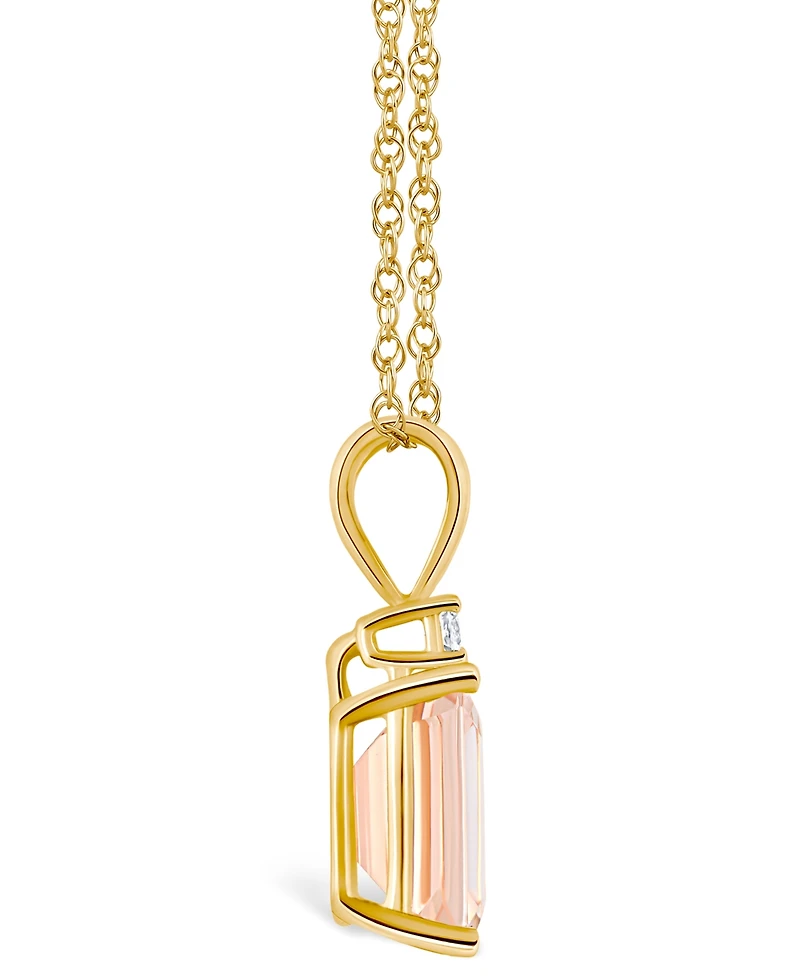 Morganite (2-7/8 ct. t.w.) and Diamond Accent Pendant Necklace 14K White Gold or