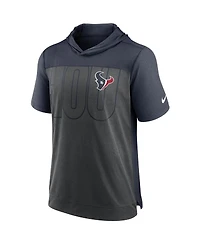 Men's Nike Heathered Charcoal and Navy Houston Texans Performance Hoodie T-shirt