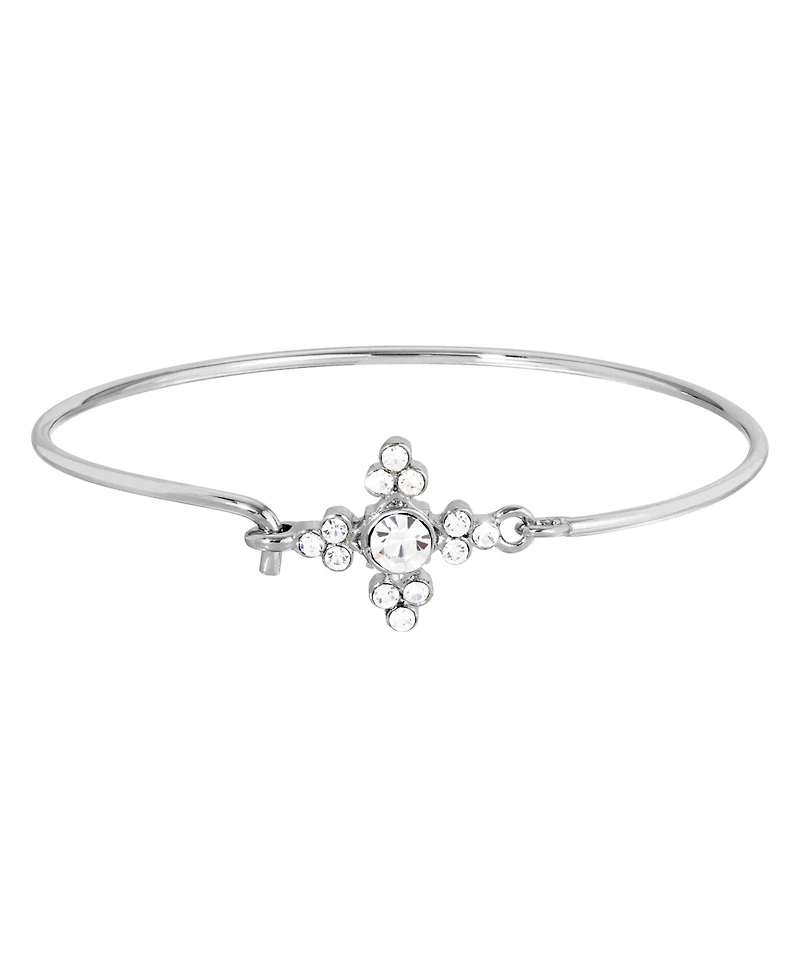 2028 Silver-Tone Crystal Wire Bracelet