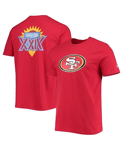 Men's New Era Scarlet San Francisco 49ers Patch Up Collection Super Bowl Xxix T-shirt
