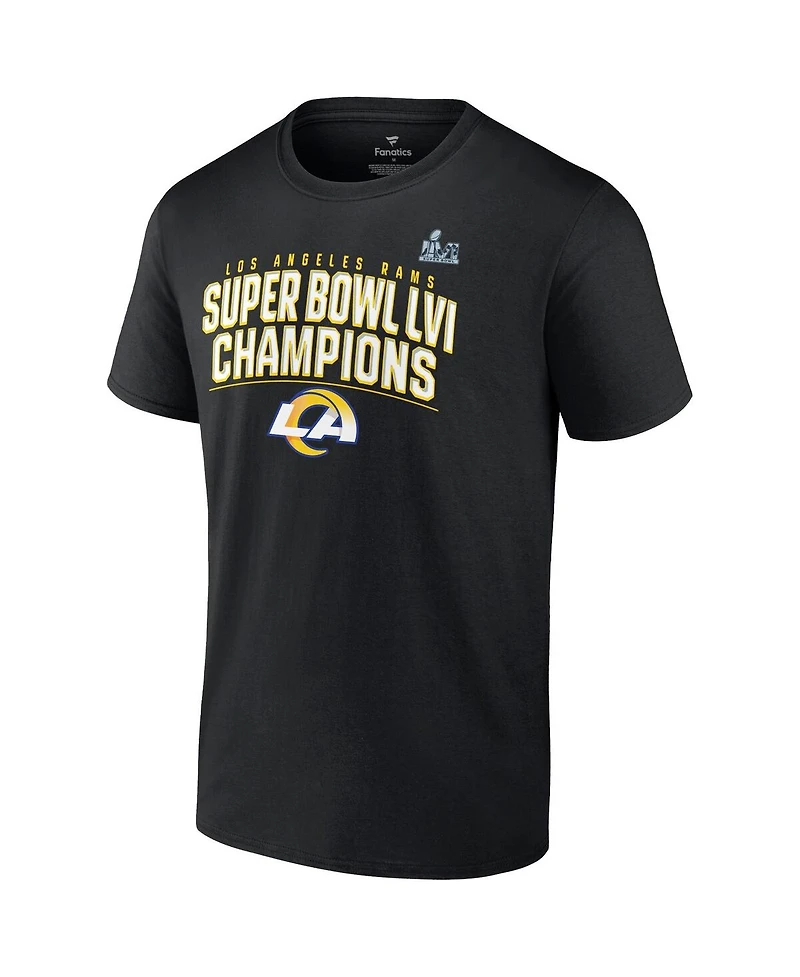 Men's Fanatics Black Los Angeles Rams Super Bowl Lvi Champions Big and Tall Schedule T-shirt