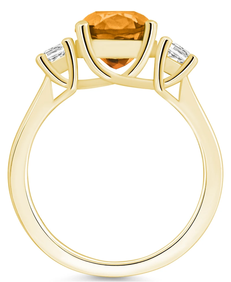 Macy's Citrine (2 ct. t.w.) and Diamond (1/3 Ring 14K Yellow Gold