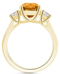 Macy's Citrine (2 ct. t.w.) and Diamond (1/3 Ring 14K Yellow Gold