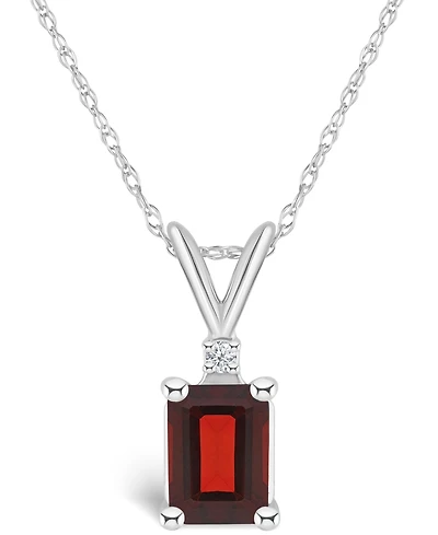 Garnet (1-1/4 ct. t.w.) and Diamond Accent Pendant Necklace 14K Yellow Gold or White
