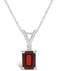 Garnet (1-1/4 ct. t.w.) and Diamond Accent Pendant Necklace 14K Yellow Gold or White