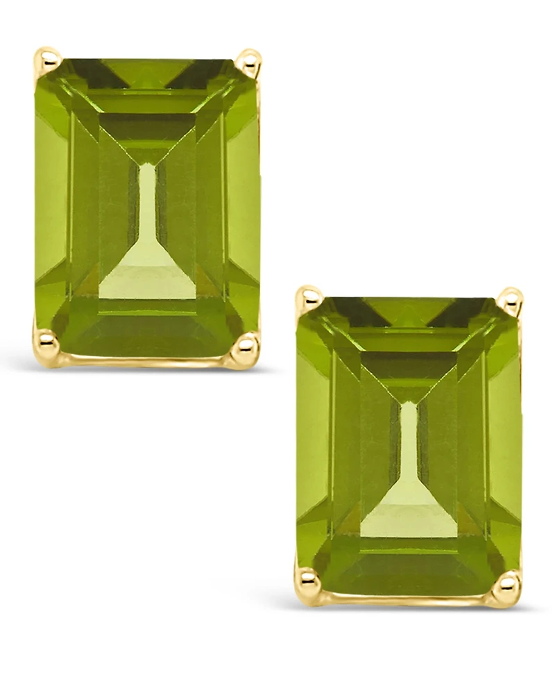 Macy's Peridot (3-3/8 ct. t.w.) Stud Earrings in 14K Yellow Gold