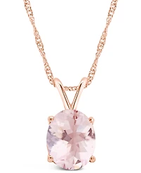 Macy's Morganite (2-1/2 ct. t.w.) Pendant Necklace in 14K Rose Gold
