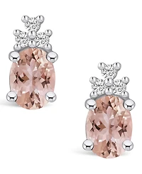 Macy's Morganite (2-1/3 ct. t.w.) and Diamond (1/5 ct. t.w.) Stud Earrings in 14K Gold