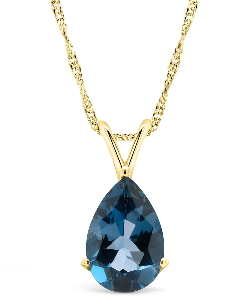 Macy's London Topaz (3-5/8 ct. t.w.) Pendant Necklace in 14K Gold