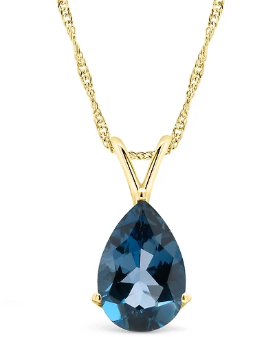 Macy's London Topaz (3-5/8 ct. t.w.) Pendant Necklace in 14K Gold