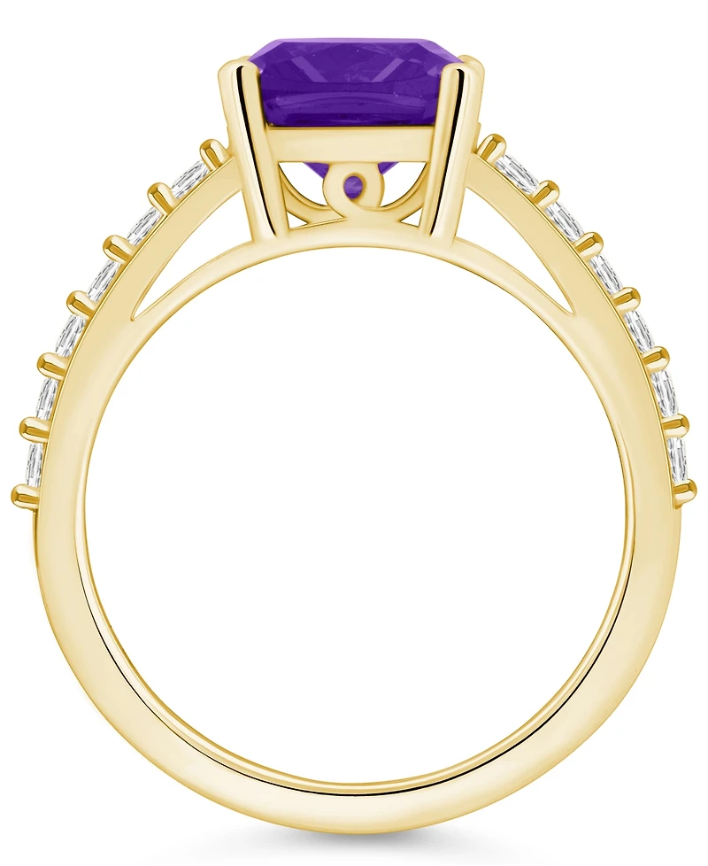 Macy's Amethyst (2 Ct. T.w.) and Diamond (1/3 Ring 14K Yellow Gold