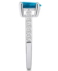 Macy's Blue Topaz (1 Ct. T.w.) and Diamond (1/3 Ring 14K White Gold