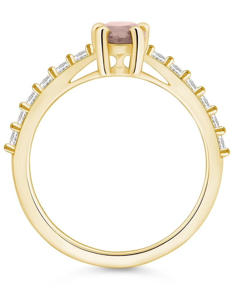 Macy's Morganite (3/4 Ct. T.w.) and Diamond (1/3 Ring 14K Yellow Gold