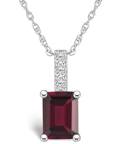 Macy's Garnet (2 Ct. T.w.) and Diamond Accent Pendant Necklace in 14K Gold
