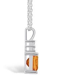 Macy's Citrine (2 Ct. T.w.) and Diamond (1/10 Ct. T.w.) Pendant Necklace in 14K Gold
