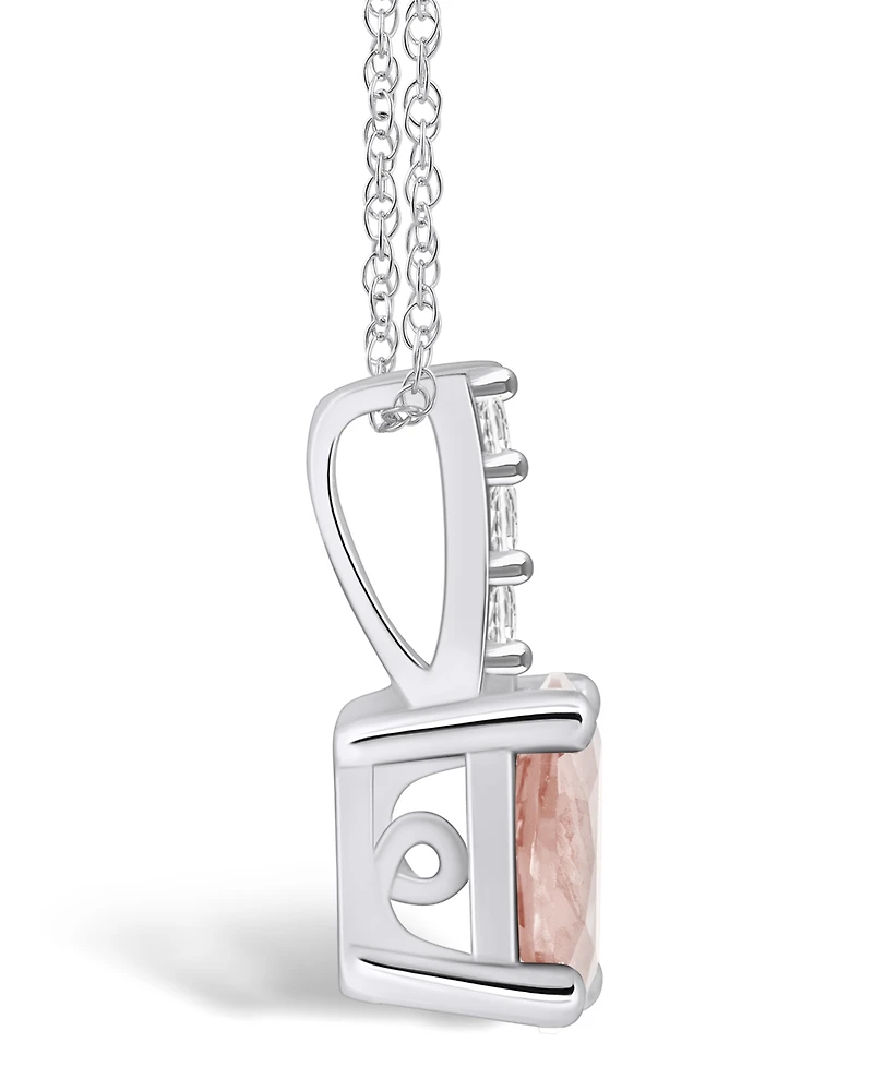 Macy's Morganite (1-1/7 Ct. T.w.) and Diamond Accent Pendant Necklace in 14K Gold