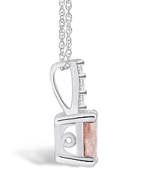 Macy's Morganite (1-1/7 Ct. T.w.) and Diamond Accent Pendant Necklace in 14K Gold