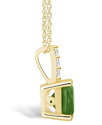 Macy's Peridot (-/ Ct. T.w.) and Diamond Accent Pendant Necklace in 14K Gold