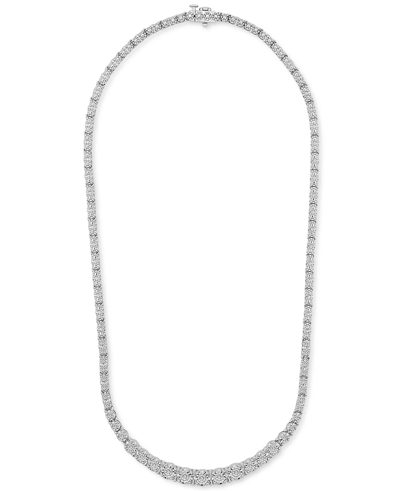 Wrapped in Love Diamond Graduated 17" Collar Necklace (1 ct. t.w.) in Sterling Silver, Created for Macy's