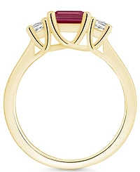 Macy's Garnet and Diamond Ring (2 ct.t.w 1/4 ct.t.w) 14K Yellow Gold