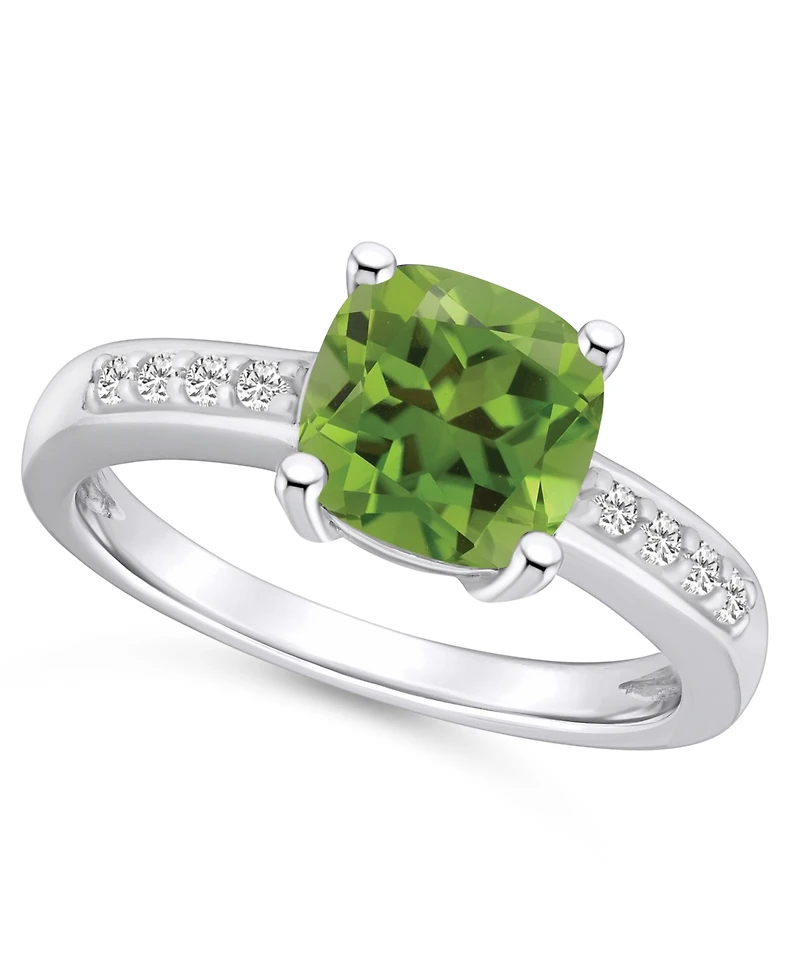 Macy's Peridot and Diamond Ring (2-3/8 ct.t.w 1/8 ct.t.w) 14K White Gold